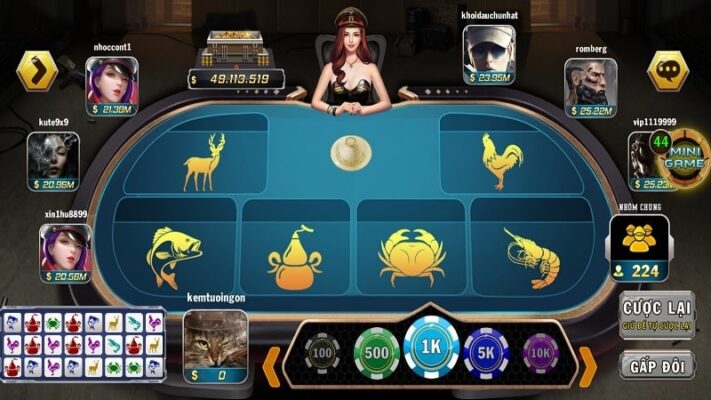 Cách chơi bầu cua tôm cá online tại cổng game B52