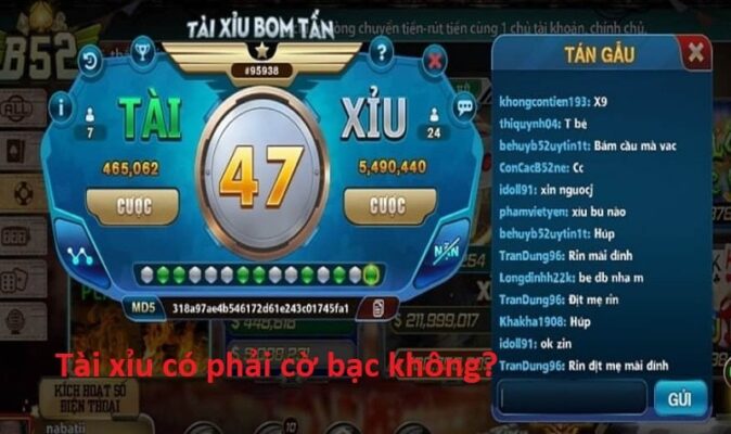 Câu trả lời cho tài xỉu có phải cờ bạc không?